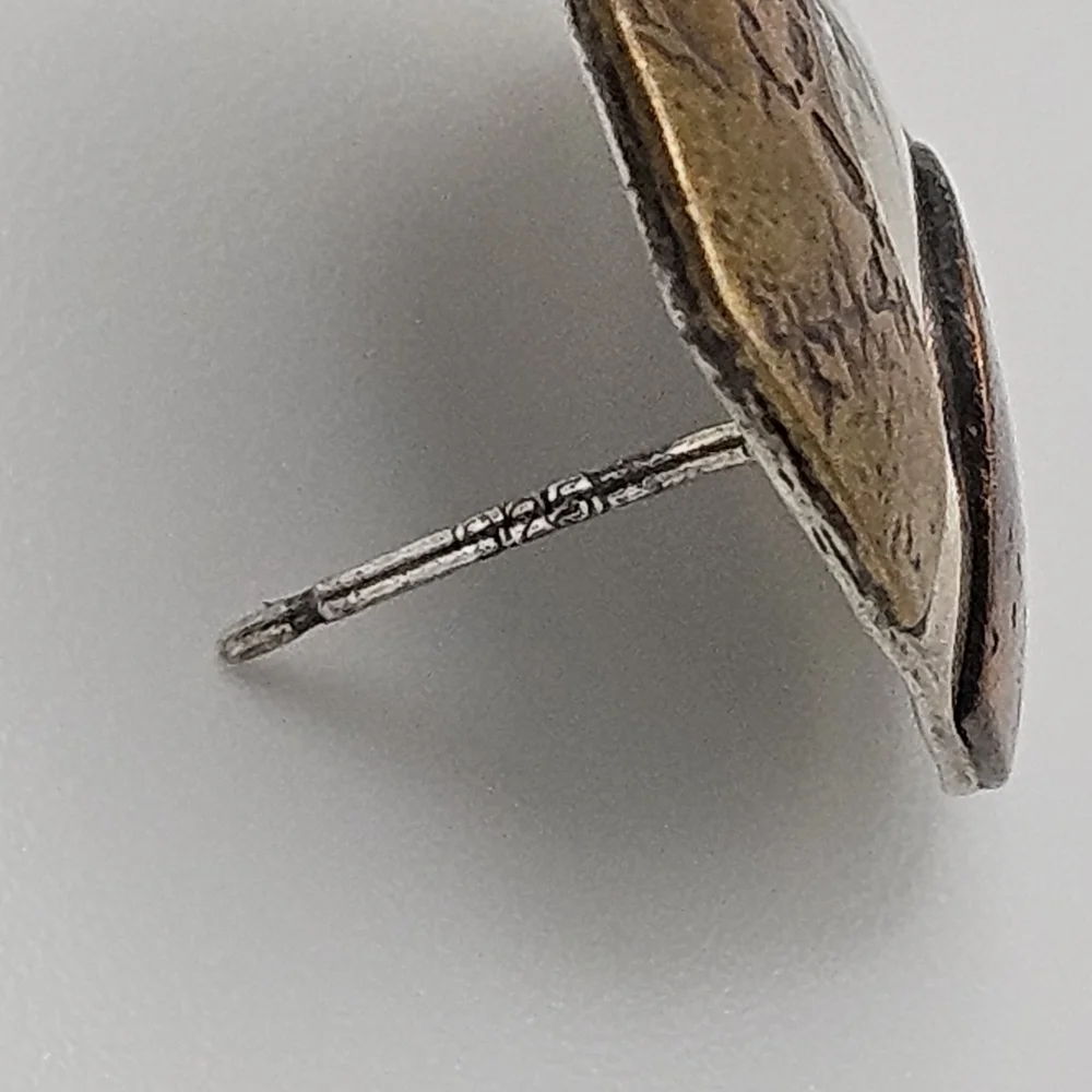 vintage Gardella modernist sterling silver tri-tone square earrings